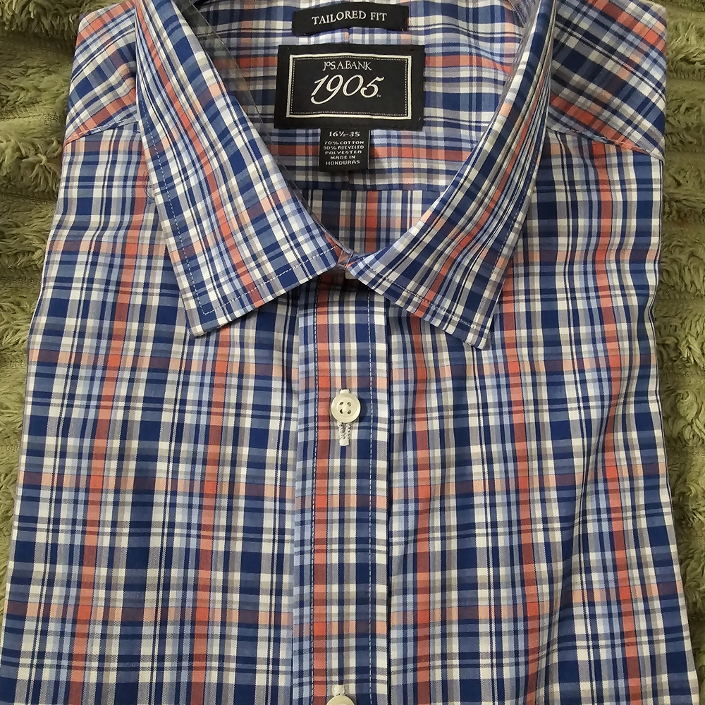 Jos. A. Bank 1905 Blue and Red Checkered Shirt
